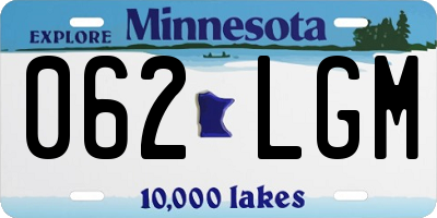MN license plate 062LGM