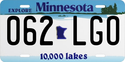 MN license plate 062LGO