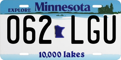 MN license plate 062LGU