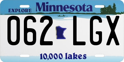 MN license plate 062LGX