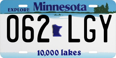 MN license plate 062LGY