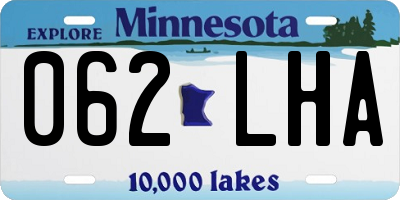 MN license plate 062LHA