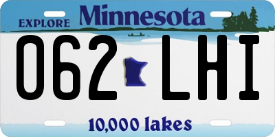 MN license plate 062LHI