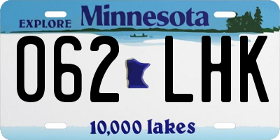 MN license plate 062LHK
