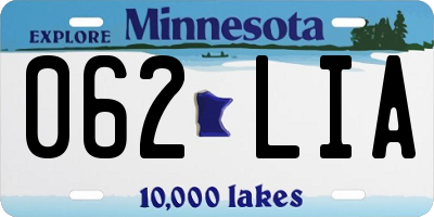 MN license plate 062LIA