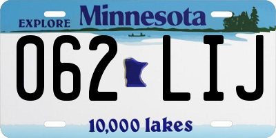 MN license plate 062LIJ