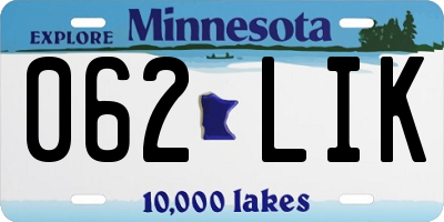 MN license plate 062LIK