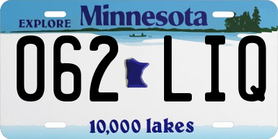 MN license plate 062LIQ