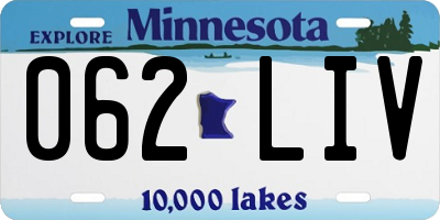 MN license plate 062LIV