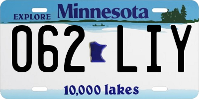 MN license plate 062LIY