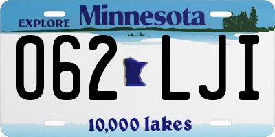MN license plate 062LJI