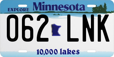 MN license plate 062LNK