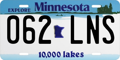 MN license plate 062LNS