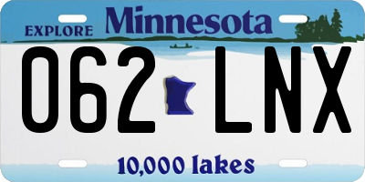 MN license plate 062LNX