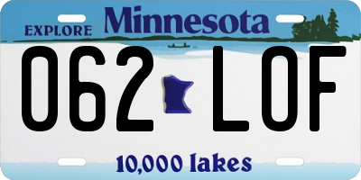 MN license plate 062LOF