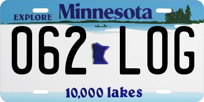 MN license plate 062LOG