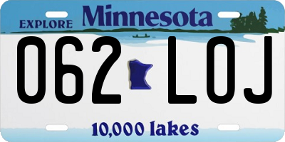 MN license plate 062LOJ