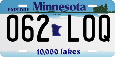 MN license plate 062LOQ