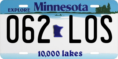 MN license plate 062LOS