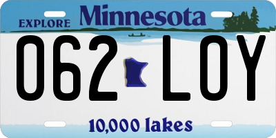 MN license plate 062LOY