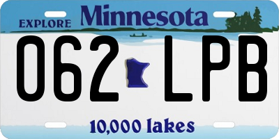 MN license plate 062LPB