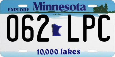 MN license plate 062LPC
