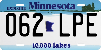 MN license plate 062LPE