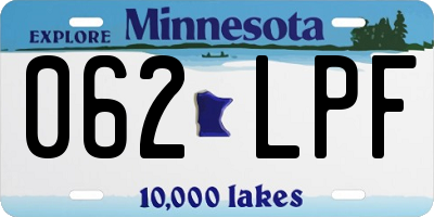 MN license plate 062LPF