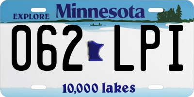 MN license plate 062LPI
