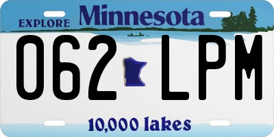 MN license plate 062LPM