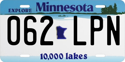 MN license plate 062LPN