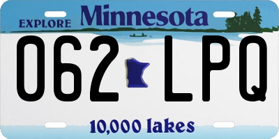 MN license plate 062LPQ