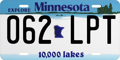 MN license plate 062LPT