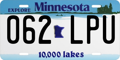 MN license plate 062LPU