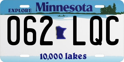 MN license plate 062LQC