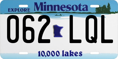 MN license plate 062LQL