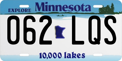 MN license plate 062LQS