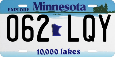 MN license plate 062LQY