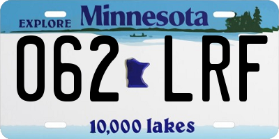 MN license plate 062LRF