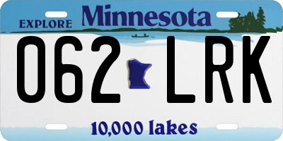 MN license plate 062LRK