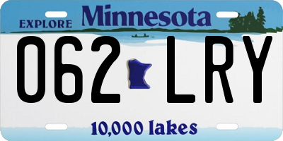 MN license plate 062LRY