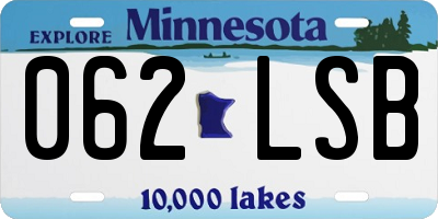MN license plate 062LSB