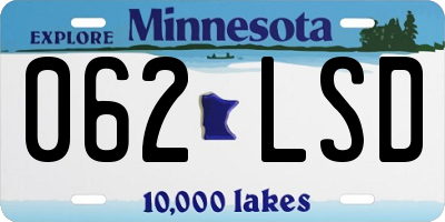 MN license plate 062LSD