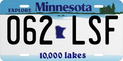 MN license plate 062LSF