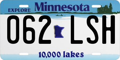 MN license plate 062LSH