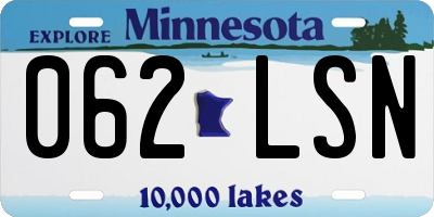 MN license plate 062LSN