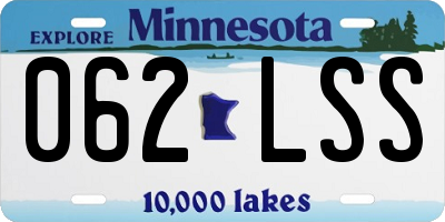 MN license plate 062LSS