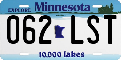 MN license plate 062LST