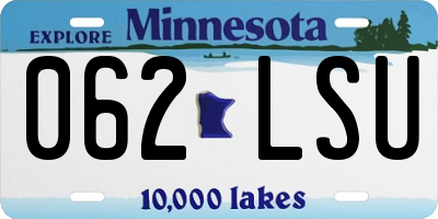 MN license plate 062LSU