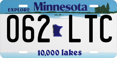 MN license plate 062LTC